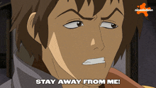 a cartoon of a man with the words stay away from me