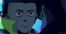 a cartoon drawing of a man with big eyes