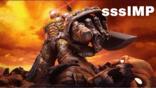 a picture of a video game character with the word sssimp on the bottom
