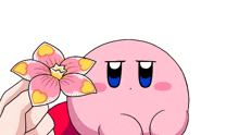 Kirby With Flower Kirby With Frolalia Flower GIF - Kirby With Flower Kirby With Frolalia Flower Kirby With Uhhhh GIFs
