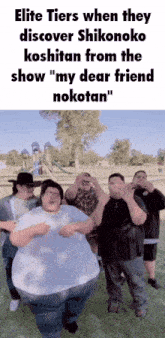 a group of men standing next to each other in a park