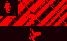 a spongebob squarepants character is standing in front of a red background .