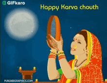 Happy Karva Chouth Gifkaro GIF - Happy Karva Chouth Gifkaro Celebrate Karva Chouth GIFs
