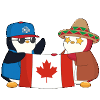Flag Canada Sticker - Flag Canada Penguin Stickers