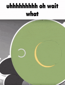 a cartoon of a bird wearing a green hat with the words " uhhhhhhh oh wait what " above it