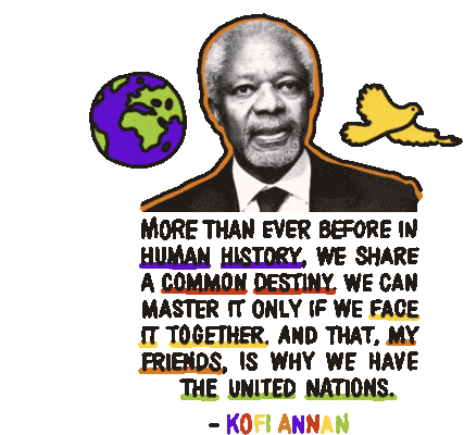 Kofi Annan United Nations Sticker