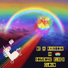 rainbow unicorn colorful cloud quote
