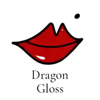 a drawing of a woman 's mouth with the words dragon gloss below it