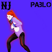 a picture of a woman dancing with the words nj pablo repost