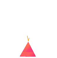 a drawing of a fireworks display with a red triangle in the middle