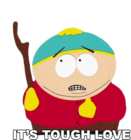 Its Tough Love Eric Cartman Sticker - Its Tough Love Eric Cartman South Park Stickers