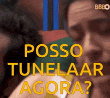 an animated image of a woman with the words posso tunelaar agora on it