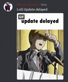 a screenshot of a nexus division log update