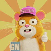 a hamster wearing a hat that says $ ratia on it