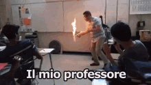 teacher professor science chemical fire