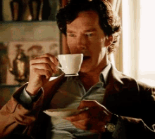 Benedict Cumberbatch Drinking GIF