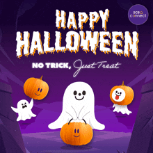 Happy Halloween Day Greeting Card GIF - Happy Halloween Day Greeting Card Purple GIFs