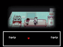 a video game character is talking to another character in a living room while sitting on a couch .