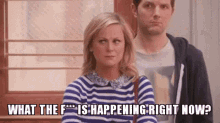 What The Fuck Is Happening Right Now Leslie Knope GIF - What The Fuck Is Happening Right Now Leslie Knope Parks And Rec GIFs
