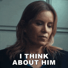 a woman says i think about him in front of her