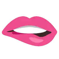 a cartoon illustration of a woman 's mouth with pink lipstick