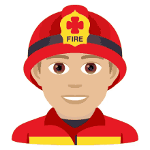 firefighter joypixels fireman fire officer red uniform