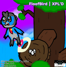 a cartoon of a bird and a beaver with the words floofbird xpl 'd on the top