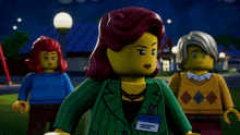 a lego figure has a name tag that says parks on it