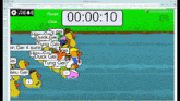 a computer screen shows a game with rubber ducks and a timer that reads 00:00:10