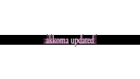 a banner that says akkoma updated in pink letters