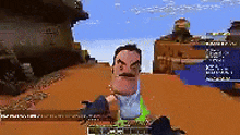 a man with a mustache is playing a video game on a computer screen .