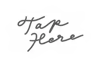 a logo that says tape here in cursive