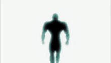 a cartoon character in a red and black suit is standing in the dark .