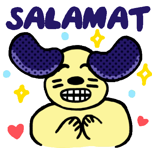 Happy Dog Says Salamat In Tagalog Sticker - Boy And Girlie Dog Salamat Stickers