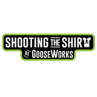 a logo for shooting the shirt at goose works