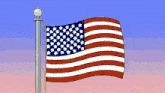 an american flag is waving in the wind