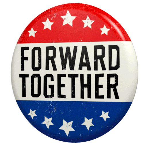Forward Together Forward Sticker - Forward Together Forward I Voted Pin Stickers