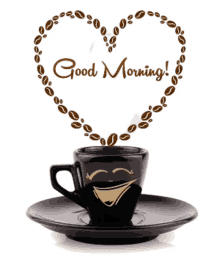 good morning coffee beans heart