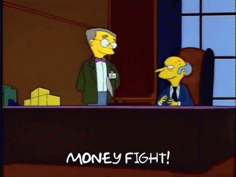 Smithers Money Fight GIF - Smithers Money Fight The Simpsons GIFs