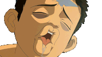 a cartoon of a man making a funny face with his mouth open