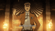 Erwin Give Your Hearts GIF - Erwin Give Your Hearts Shinzou Sasageyo GIFs