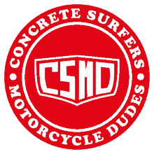csmd concrete surfer concrete surfers concrete surfers motorcycle dudes stamp logo