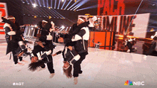 Drumming Upside Down The Pack Drumline GIF - Drumming Upside Down The Pack Drumline America'S Got Talent GIFs