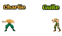 charlie and guile are fighting each other in a game