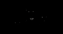 a black and white photo of a group of people in a dark room .