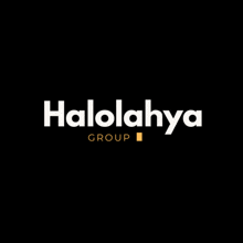 a black background with halolahya group written in white