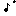 a close up of a music note on a white background .