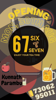 six t seven kunnath parambu opening soon enjoy your tea time