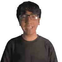 a man wearing glasses is wearing a shirt that says ahmed
