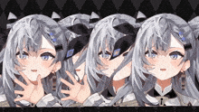 a row of anime girls with different expressions on their face